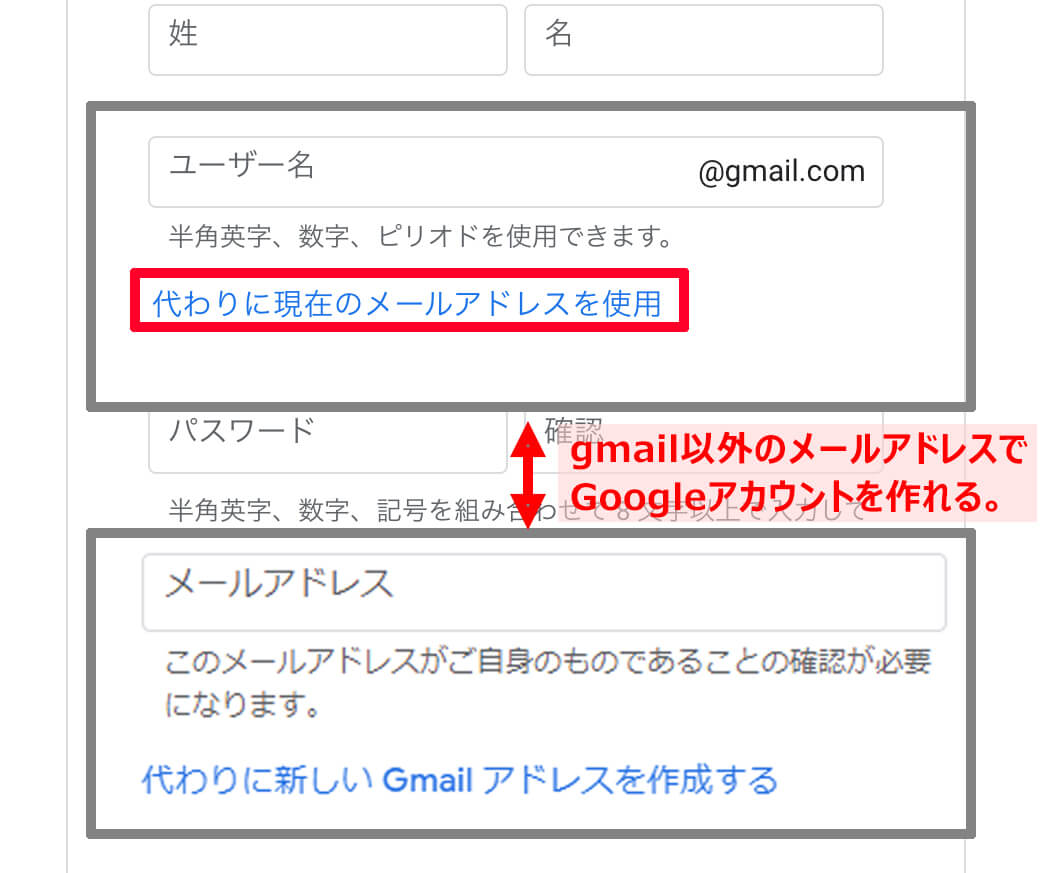 googleアカウントの作り方③